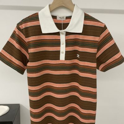 Best Selling Celine Short-Sleeved Shirt Cotton Embroidered Collection