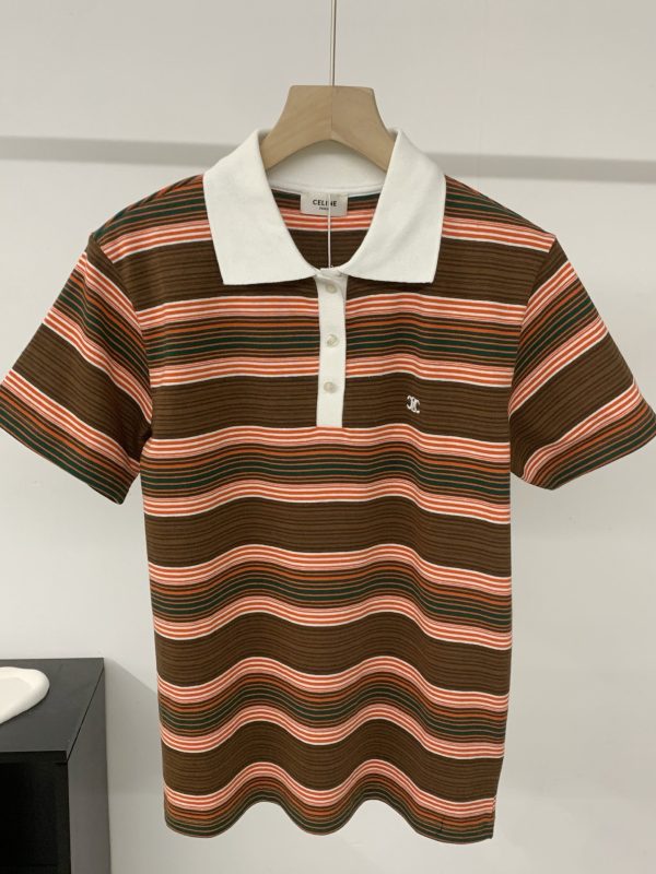 Best Selling Celine Short-Sleeved Shirt Cotton Embroidered Collection