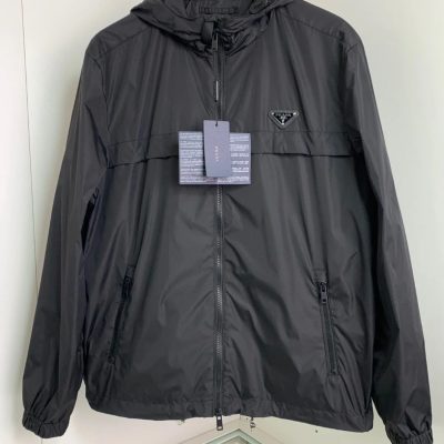 Luxury Prada Coat Black Classic Style