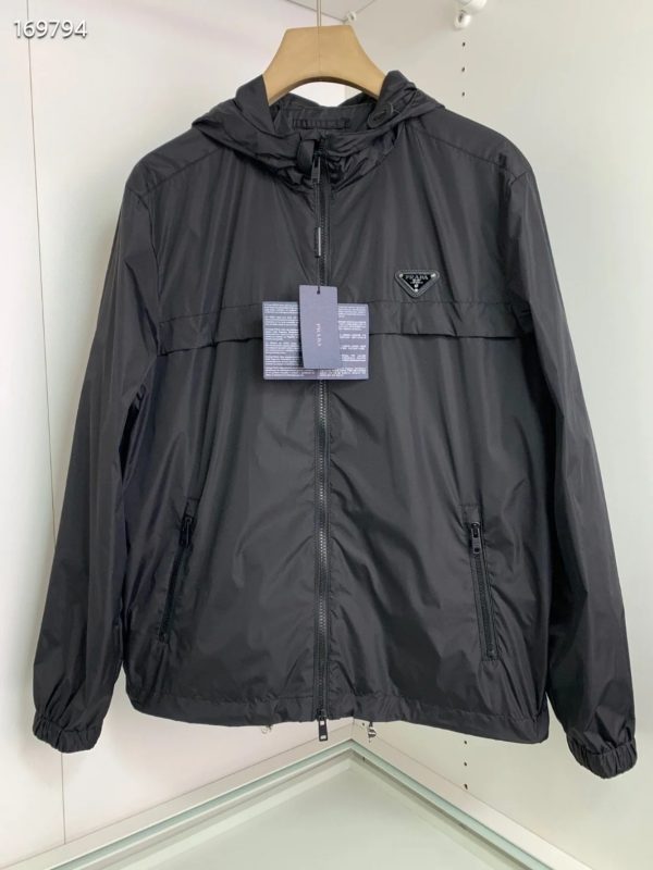 Luxury Prada Coat Black Classic Style
