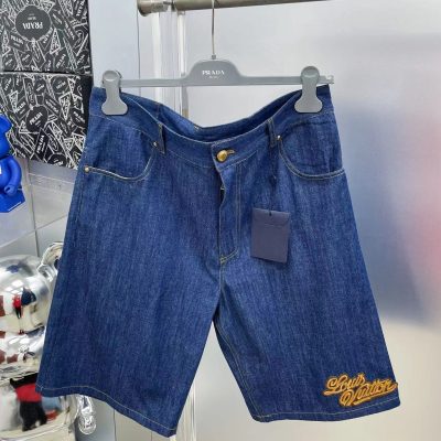High Quality Louis Vuitton Shirt Denim Embroidered Style