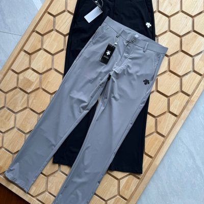 Premium Descente Trousers Gray Silk Casual Luxury