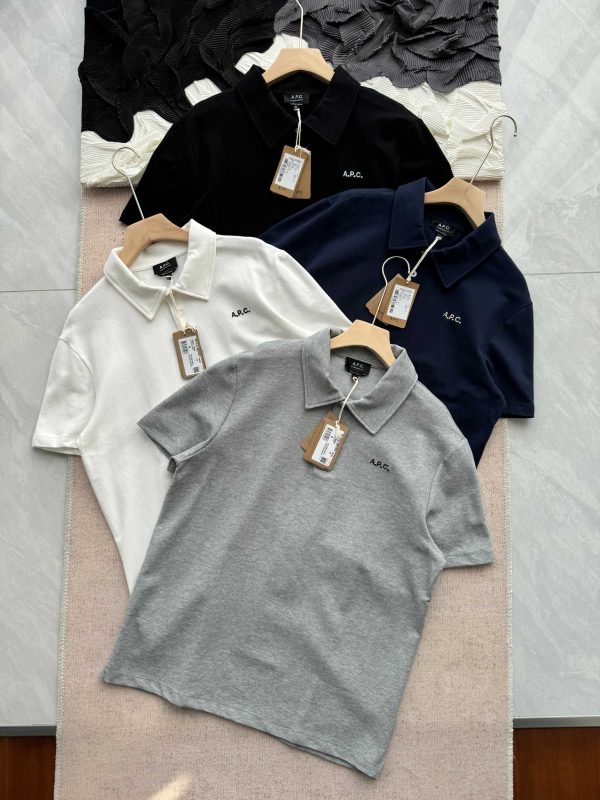 High Quality A.P.C. Polo Shirt Black Cotton Casual Collection