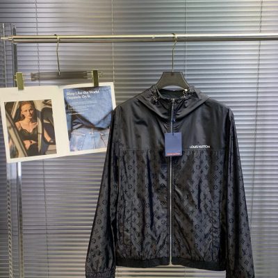 Premium Quality Louis Vuitton Coats Black Monogram Collection