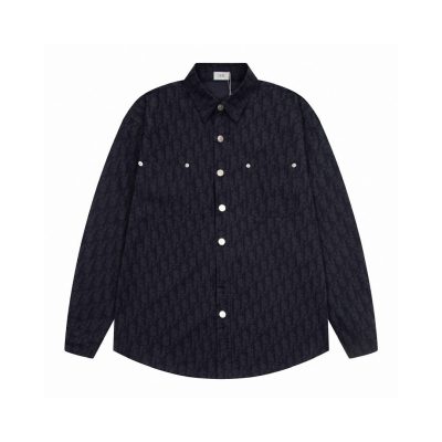 Luxury Dior Shirts Blue Casual Collection