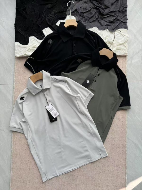 High Quality Descente Short-Sleeved Shirts Green Elegant Collection