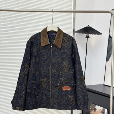 High Quality Louis Vuitton Coats Gold Denim Embroidered Luxury