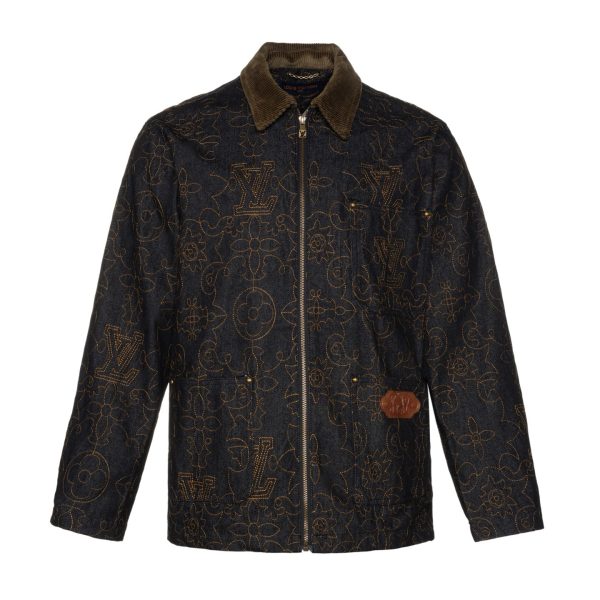Luxury Louis Vuitton Coats White Denim Embroidered Collection