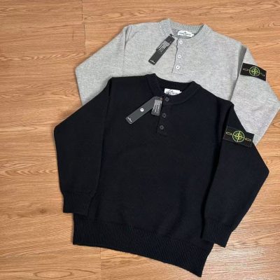 Best Selling Stone Island Sweatshirts Black Knit Classic Luxury