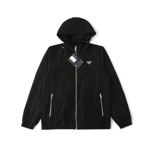 High Quality Prada Coat Black Classic Style
