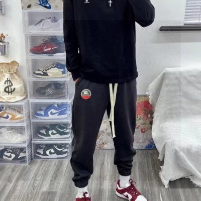 Best Selling New Balance Sweatpants Gray Leather Print Style