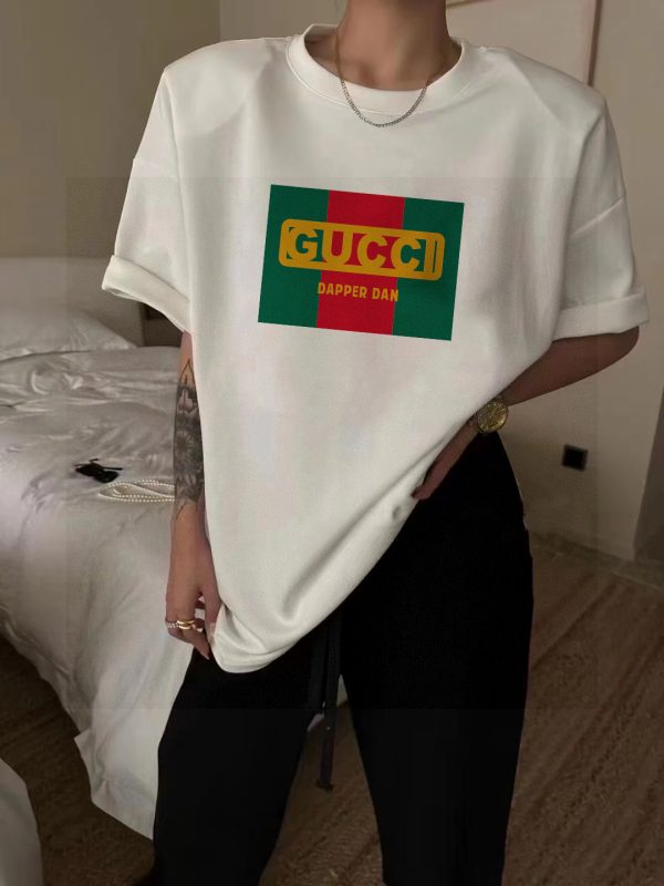 Premium Quality Gucci Short Sleeves White Cotton Logo Collection