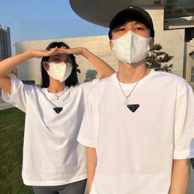 Premium Quality Prada Short Sleeves Black Leather Print Collection