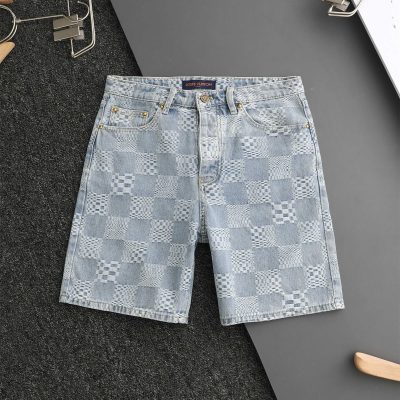 High Quality Louis Vuitton Shorts Denim Logo Luxury