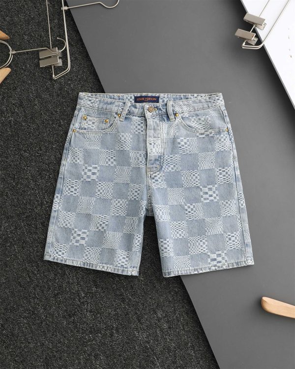 High Quality Louis Vuitton Shorts Denim Logo Luxury