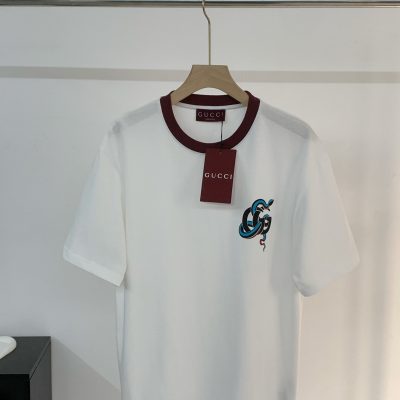 Premium Gucci Short Sleeves White Cotton Print Luxury
