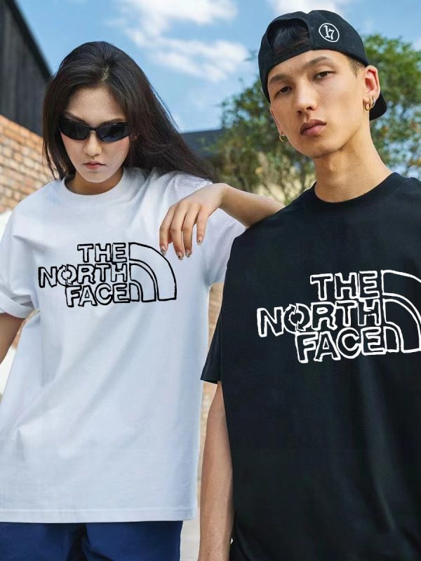 Premium Quality The North Face Short Sleeves Black Cotton Logo Collection