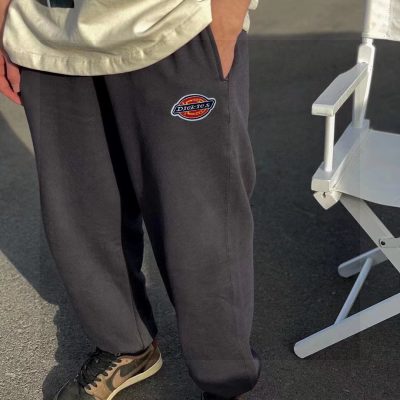 Premium Dickies Sweatpants Gray Fleece Embroidered Luxury