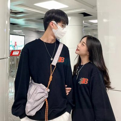 Premium Balenciaga Sweatshirts Black Fleece Print Collection