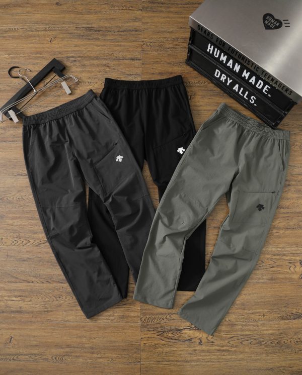 High Quality Descente Trousers Black Nylon Casual Collection