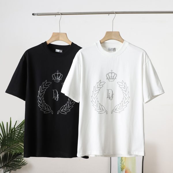 High Quality Dior Short Sleeves Black Cotton Logo Luxury