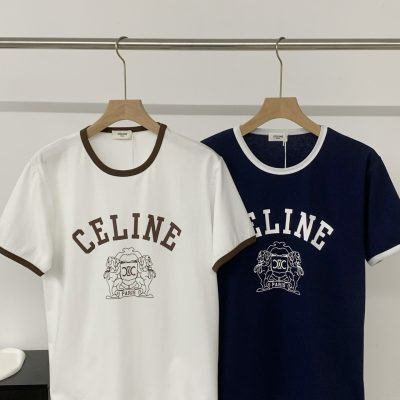 Best Selling Celine T-Shirts Black Cotton Print Style