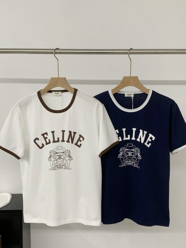 Best Selling Celine T-Shirts Black Cotton Print Style