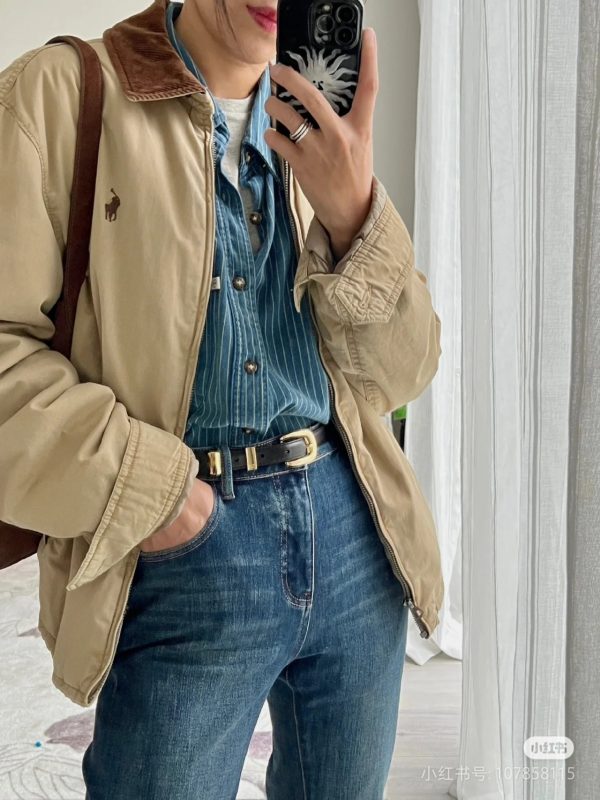 Premium Quality Ralph Lauren Shirts Khaki Denim Vintage Luxury