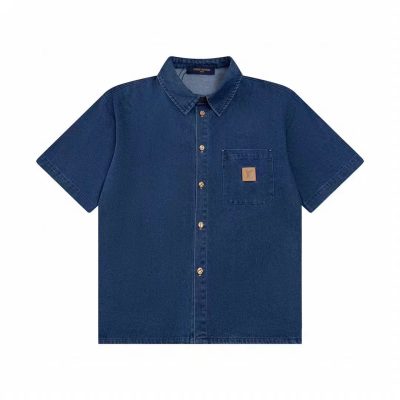 Best Selling Louis Vuitton Short Sleeves Denim Logo Collection