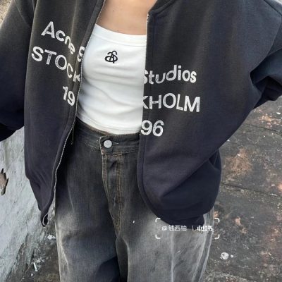 Best Selling Acne Studios Jackets Black Cotton Distressed Luxury
