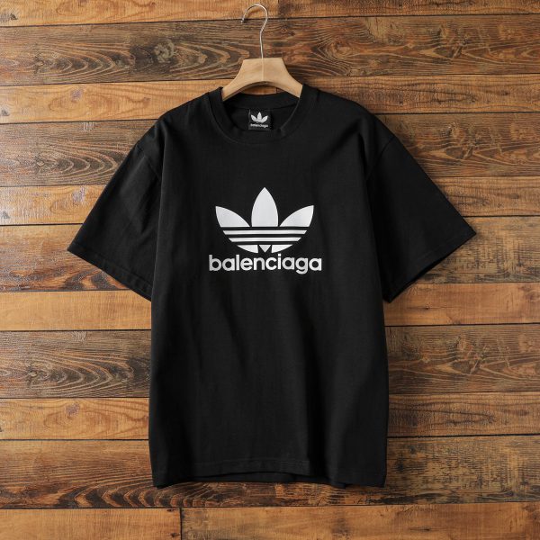 Premium Adidas Short Sleeves Black Cotton Print Luxury