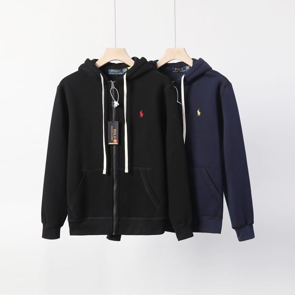 Best Selling Ralph Lauren Coat Black Fleece Logo Collection
