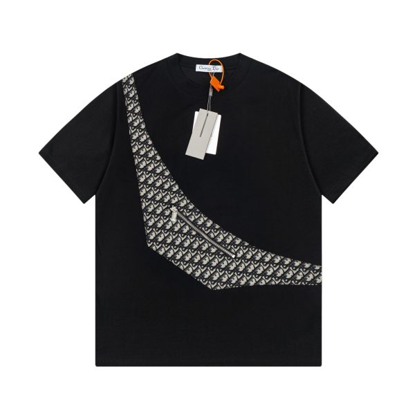 Premium Quality Dior Short Sleeves Black Nylon Washed Style