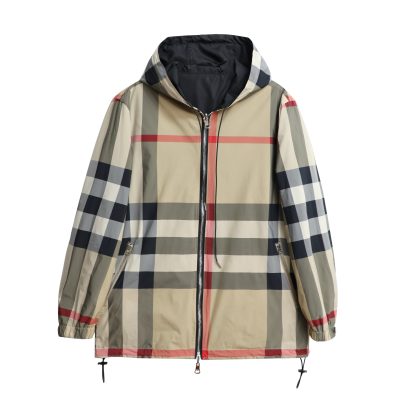 Premium Burberry Coats Black Checkered Luxury