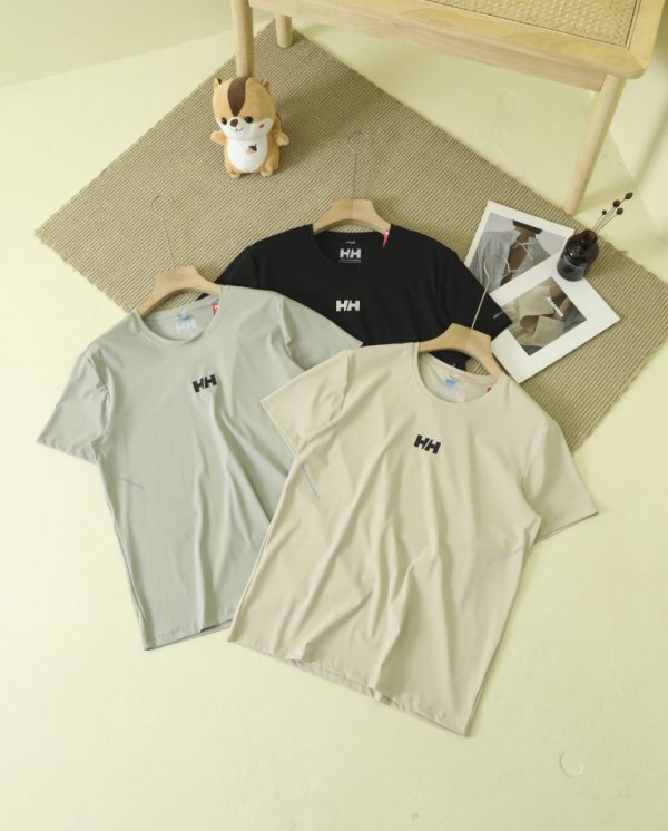 Luxury Helly Hansen Short Sleeves Black Silk Breathable Luxury