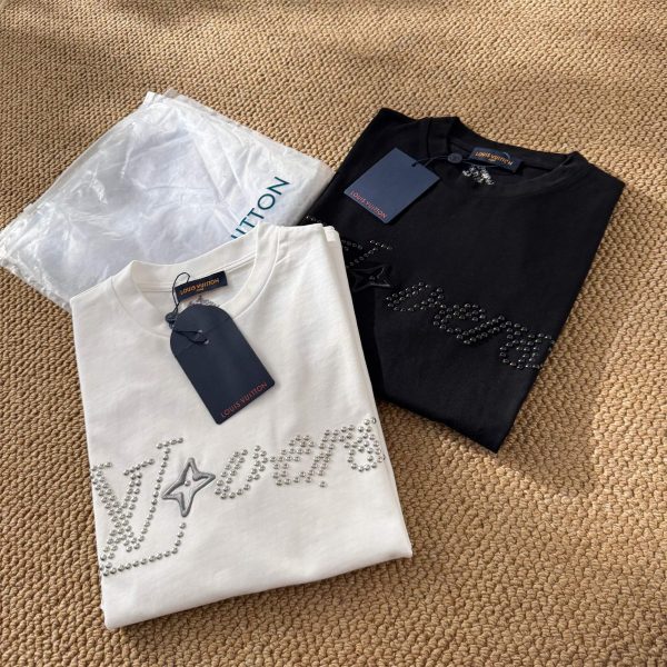 Premium Quality Louis Vuitton Short-Sleeved Shirt Black Cotton Casual Luxury