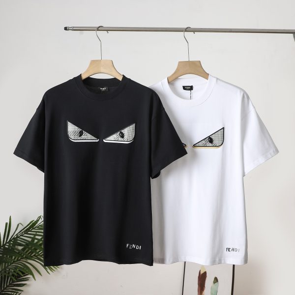 Premium Quality Fendi Short Sleeves Black Solid Collection