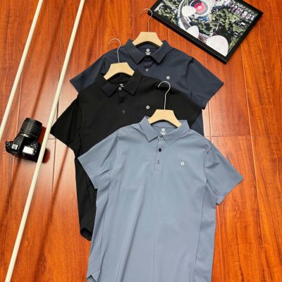 Premium Quality Lululemon Polo Shirt Black Polyester Casual Luxury