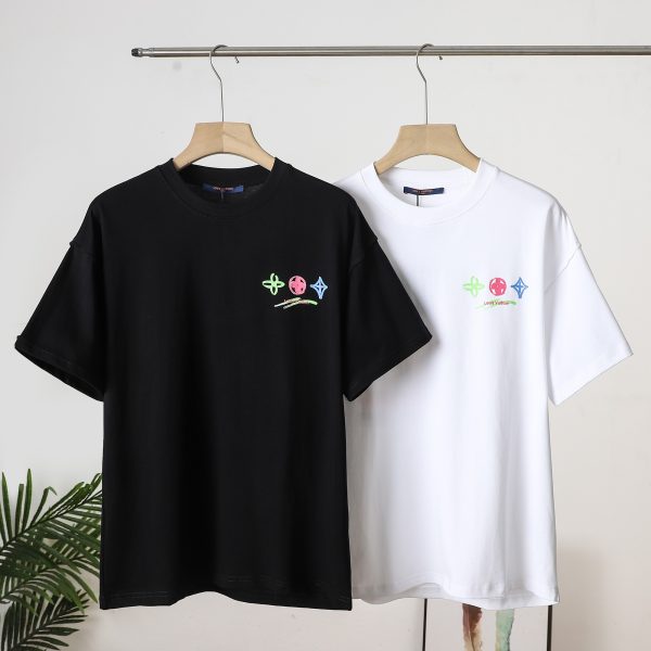 Luxury Louis Vuitton Short-Sleeved Shirt White Leather Logo Collection