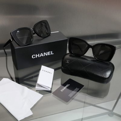 High Quality Chanel Sunglasses Black Logo Luxury