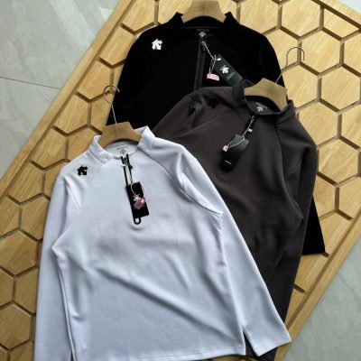 Premium Descente Long Sleeves Black Casual Style