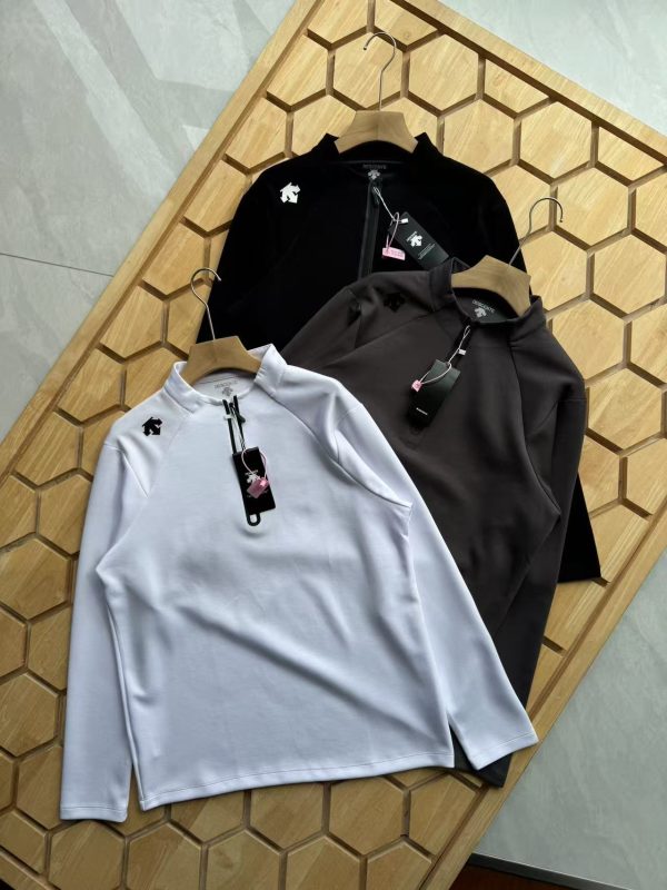 Premium Descente Long Sleeves Black Casual Style