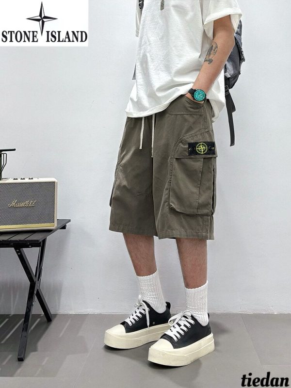 High Quality Stone Island Shorts Black Retro Luxury