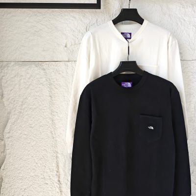 High Quality The North Face Long Sleeves Black Solid Collection