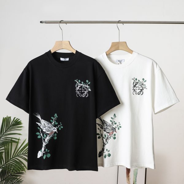 Best Selling Loewe Short Sleeves Black Cotton Breathable Collection