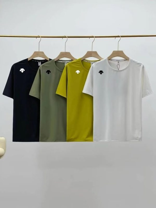 Best Selling Descente Short Sleeves Black Silk Breathable Luxury