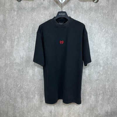 Best Selling Balenciaga Short Sleeves Red Cotton Classic Luxury