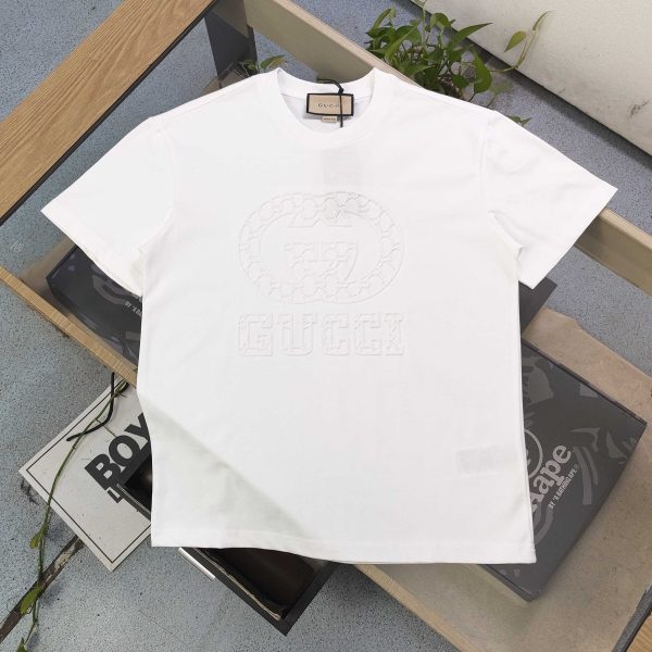 Premium Quality Gucci Short Sleeves Black Cotton Monogram Luxury