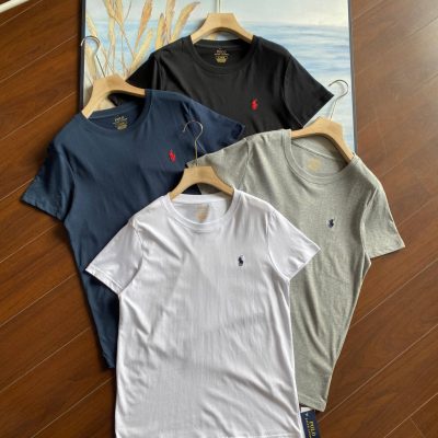 Luxury Ralph Lauren Short Sleeves Black Cotton Logo Collection