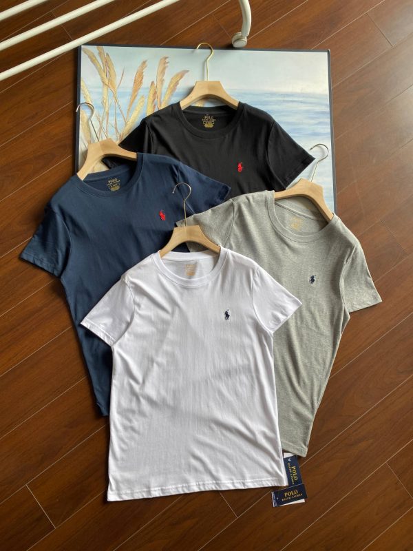 Luxury Ralph Lauren Short Sleeves Black Cotton Logo Collection